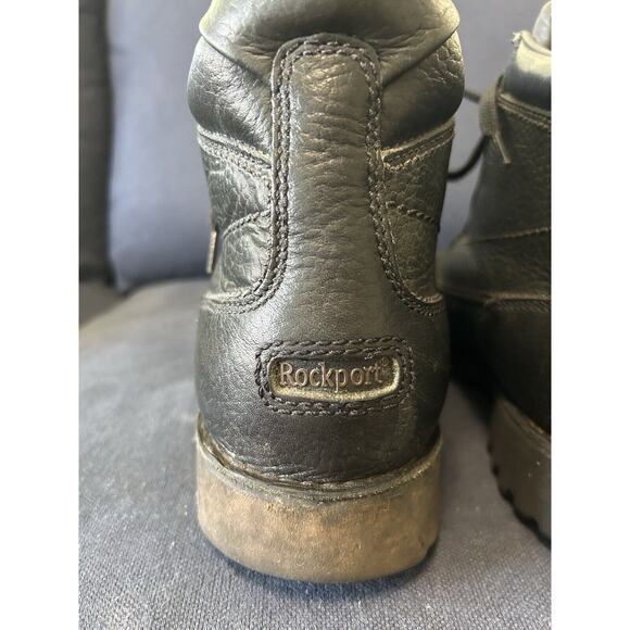 Rockport Hydroshield Ankle Boots Mens 12 M Black Waterproof Moc Toe Lace Up Work - Picture 8 of 8